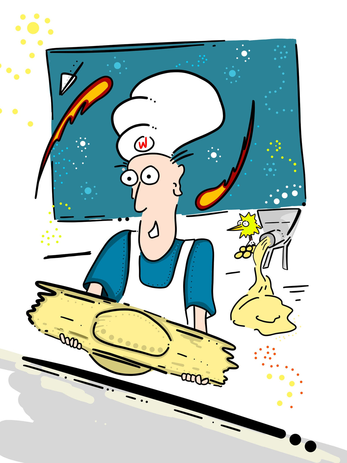Wiley Invents the Ravioli Spaceship - ORIGINAL SKETCH 1/1