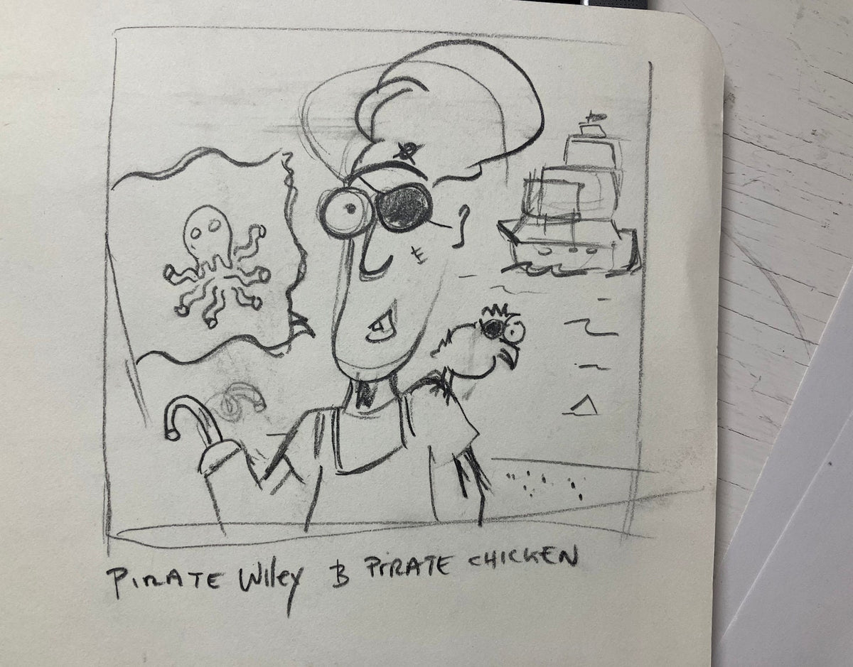 King Tut & Pirate Wiley Original Concept Sketch
