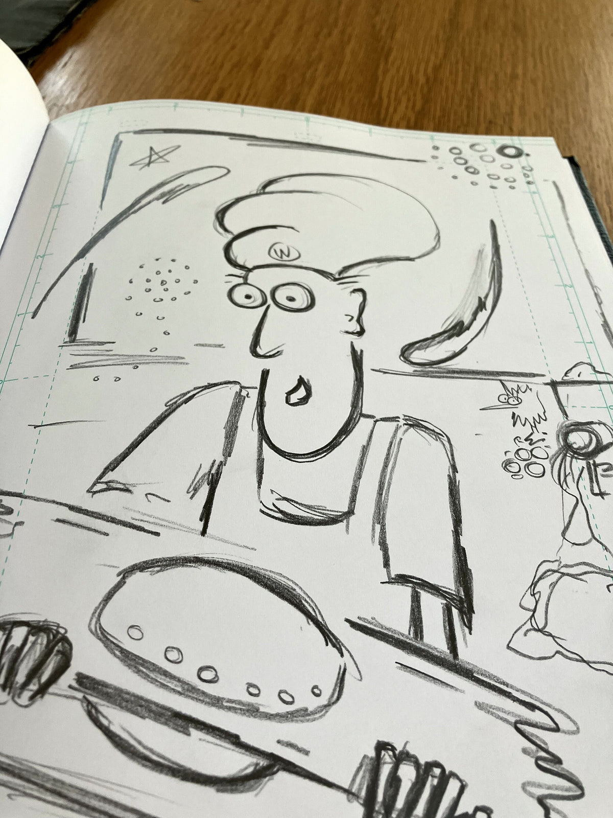 Wiley Invents the  Ravioli Spaceship - ORIGINAL SKETCH 1/1