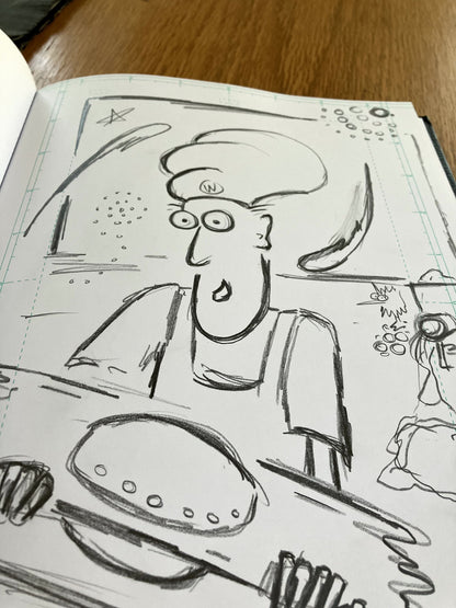 Wiley Invents the  Ravioli Spaceship - ORIGINAL SKETCH 1/1