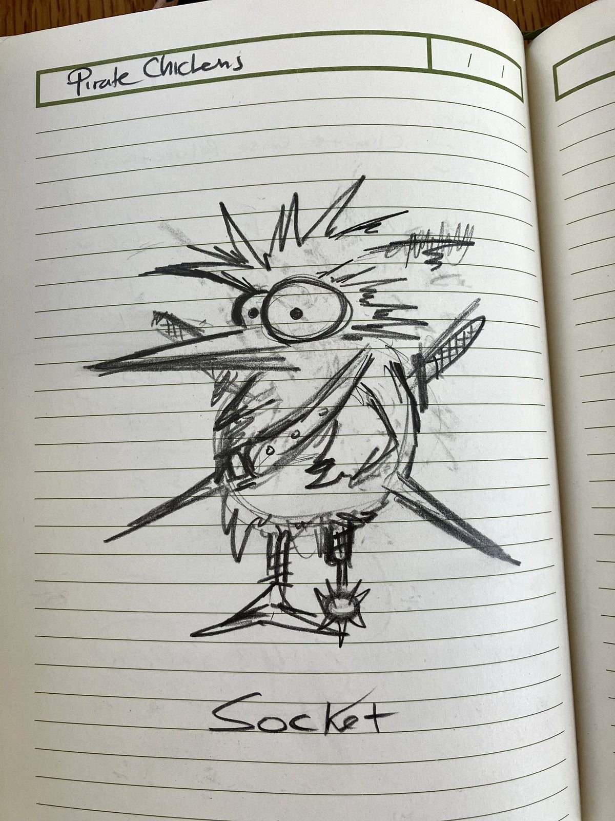 Pirate Chicken Socket - Original Sketch 1/1